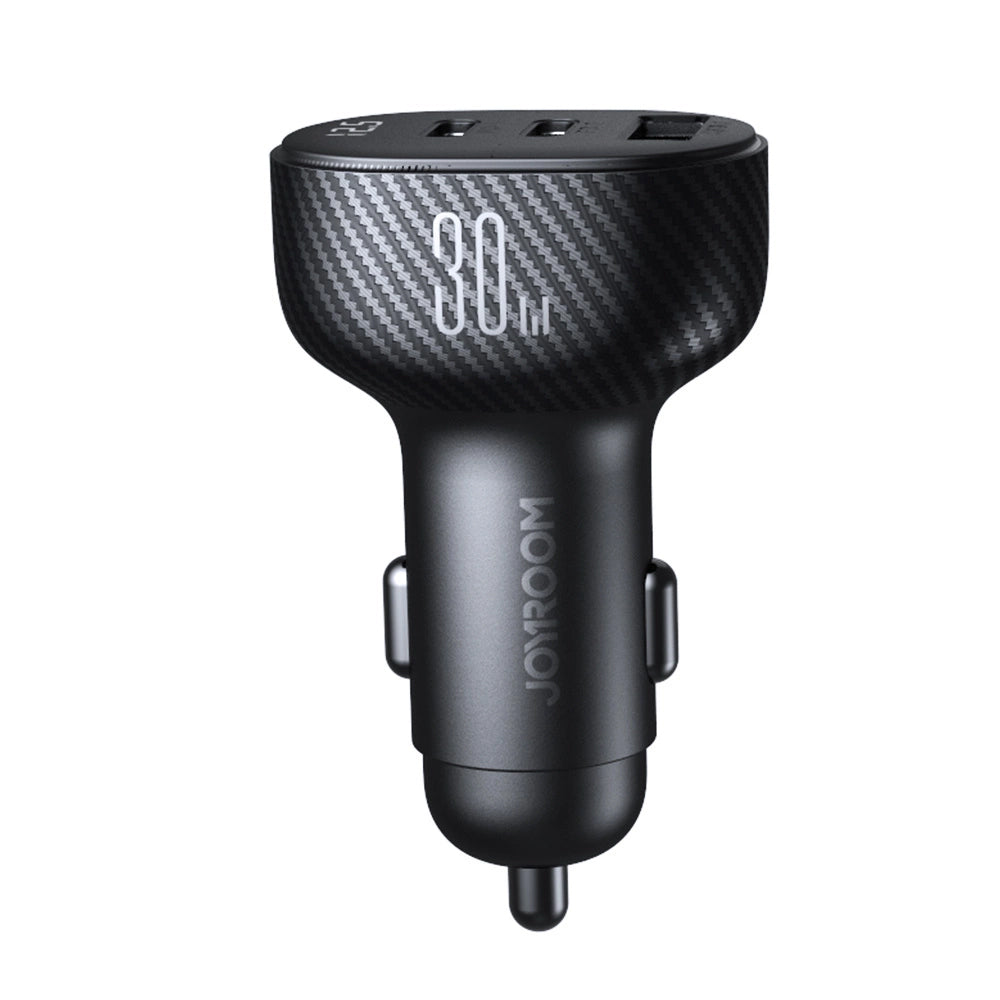 Chargeur de voiture Joyroom JR-CCD04, 30W, 3A, 1 x USB-A - 2 x USB-C, Noir
