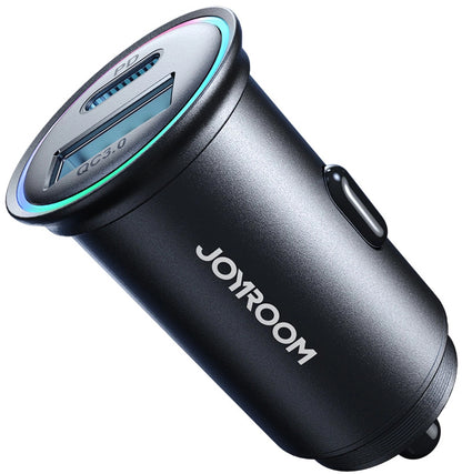 Chargeur de voiture Joyroom JR-CCN04, 60W, 3A, 1 x USB-A - 1 x USB-C, Noir