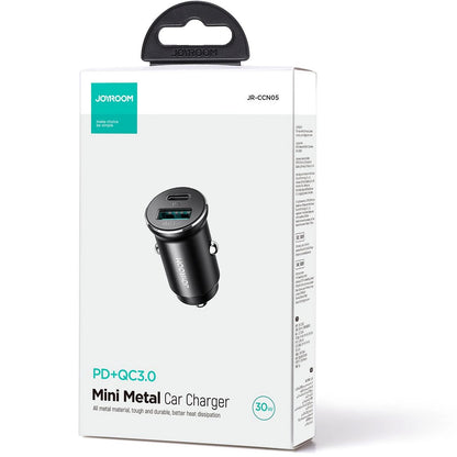 Auto-Ladegerät Joyroom JR-CCN05, 30W, 3A, 1 x USB-A - 1 x USB-C, Schwarz