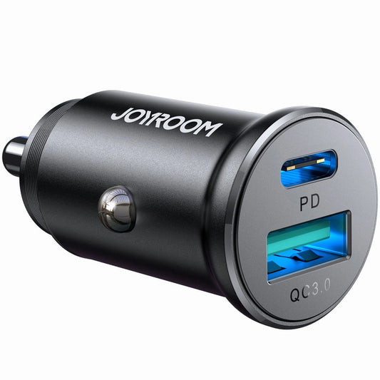Auto-Ladegerät Joyroom JR-CCN05, 30W, 3A, 1 x USB-A - 1 x USB-C, Schwarz