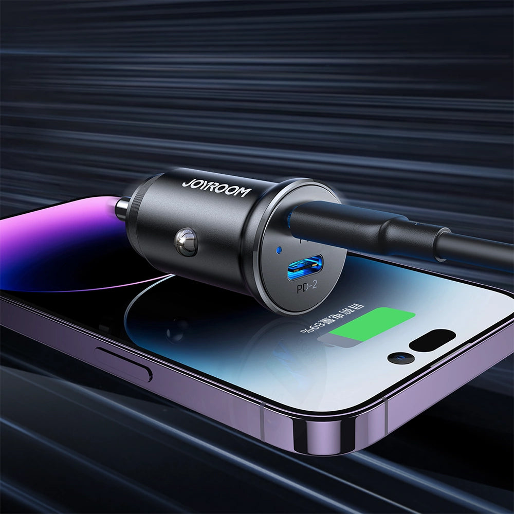 Auto-Ladegerät Joyroom JR-CCN06, 30W, 3A, 2 x USB-C, Schwarz