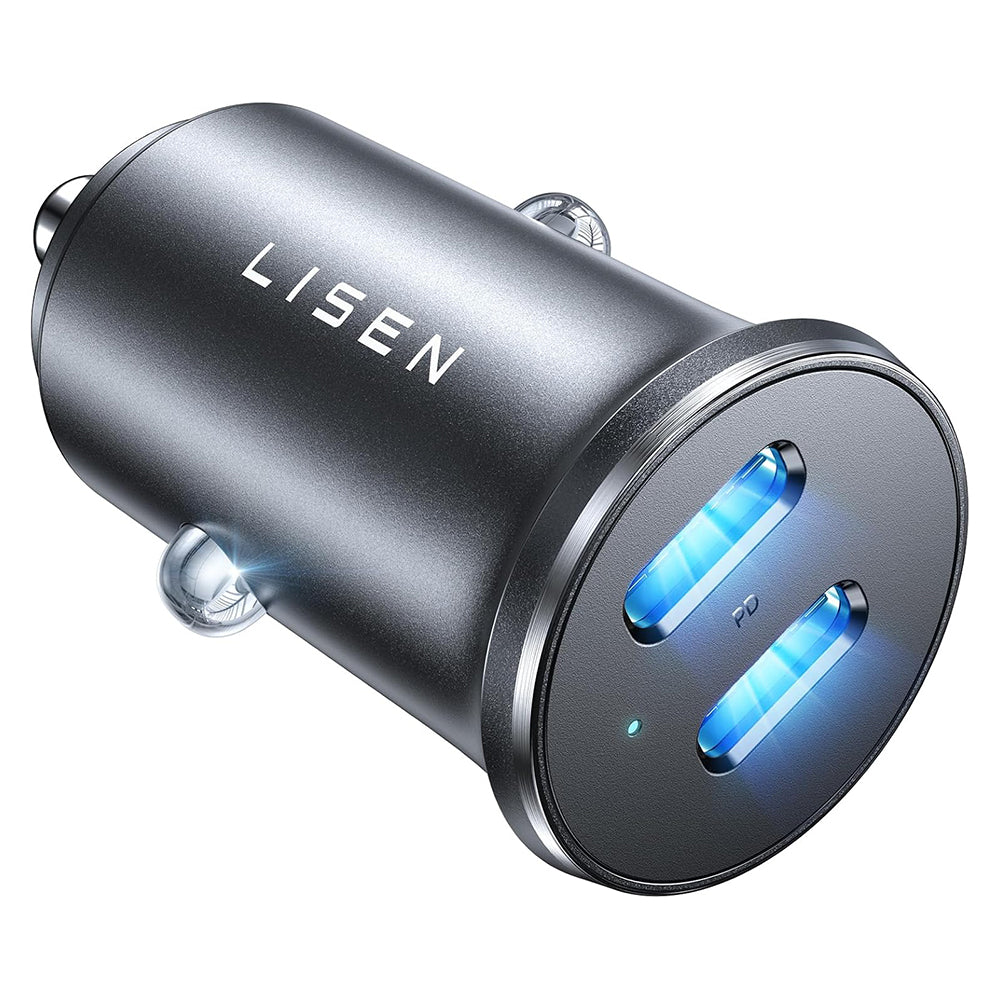 Chargeur Auto Lisen, 45W, 3A, 2 x USB-C, Noir YL0223080007