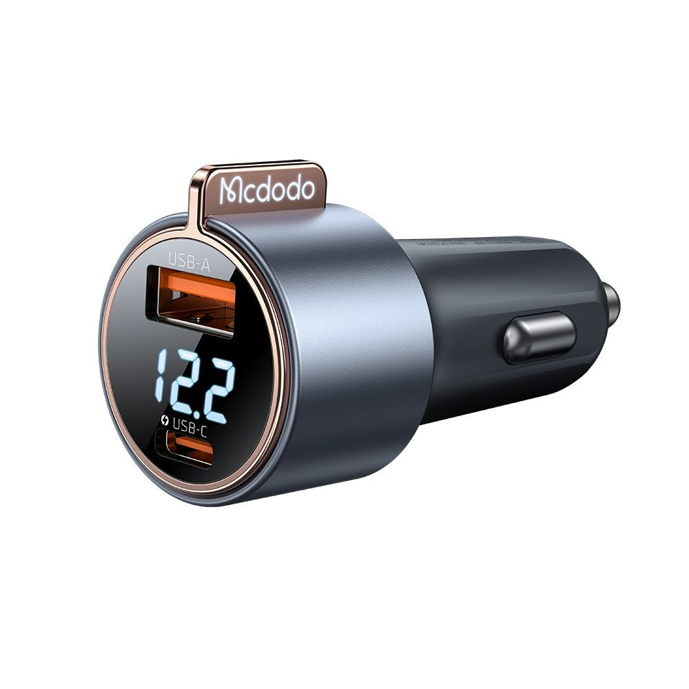 Auto-Ladegerät McDodo CC-3690 Venus Display, 75W, 3A, 1 x USB-A - 1 x USB-C, Schwarz