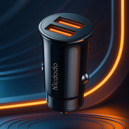 Chargeur de voiture McDodo CC-6602, 12W, 2.4A, 2 x USB-A, Noir