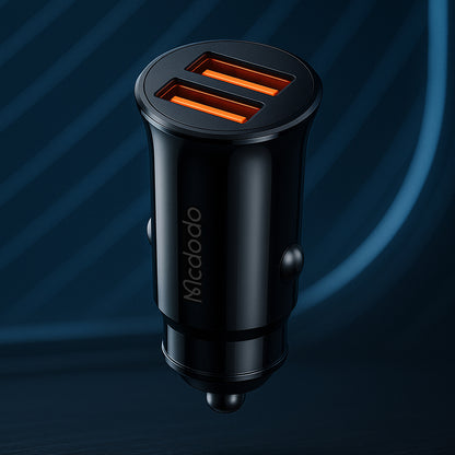 Chargeur de voiture McDodo CC-6602, 12W, 2.4A, 2 x USB-A, Noir