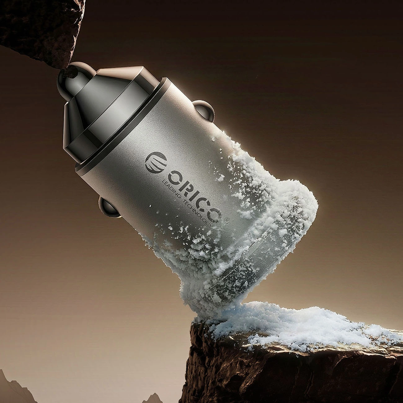 Chargeur Auto Orico MiniRing Pro, 45W, 3A, 1 x USB-A - 1 x USB-C, Argent