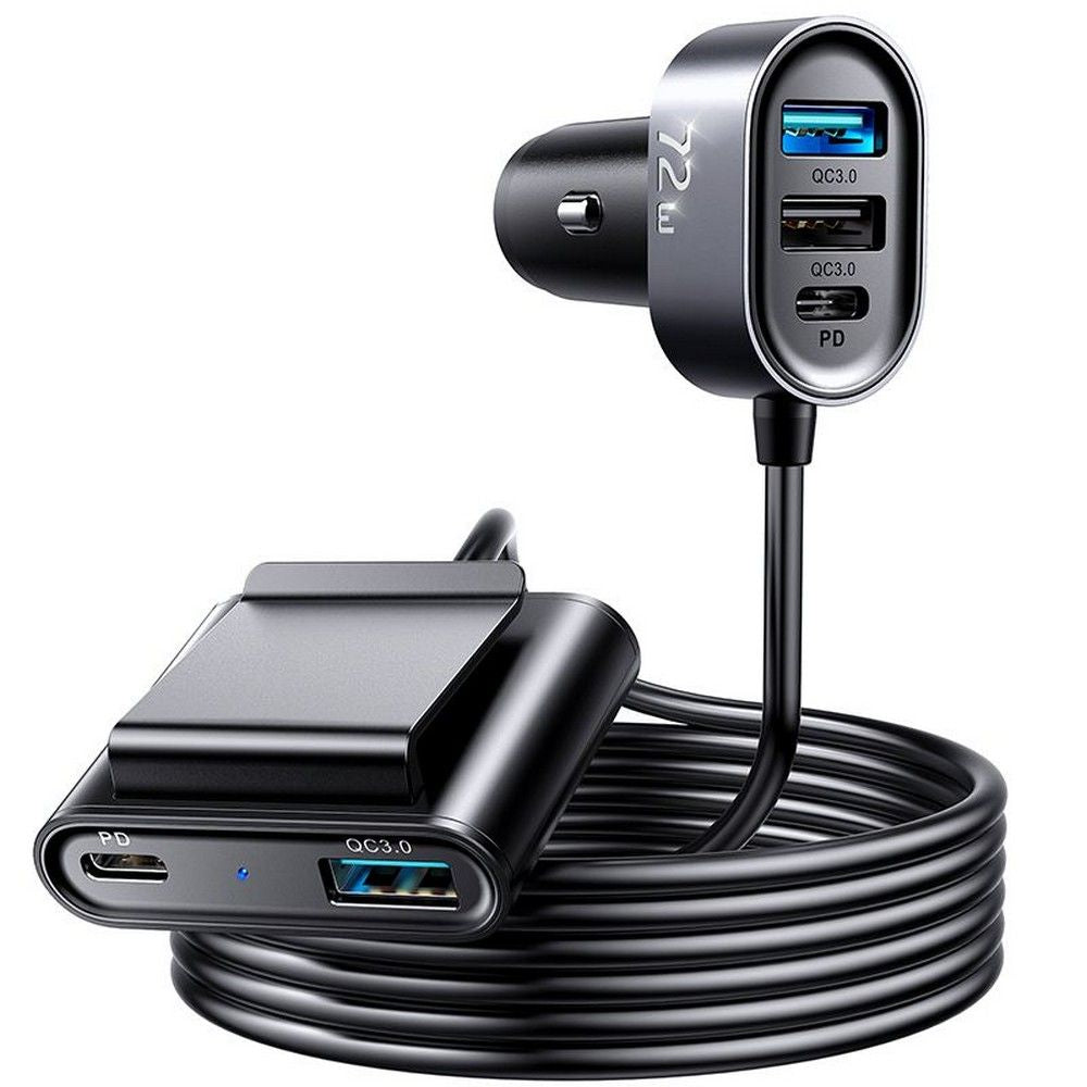 Auto-Ladegerät Joyroom JR-CL05, 72W, 3A, 2 x USB-C - 3 x USB-A, Schwarz