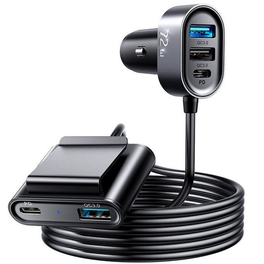 Auto-Ladegerät Joyroom JR-CL05, 72W, 3A, 2 x USB-C - 3 x USB-A, Schwarz
