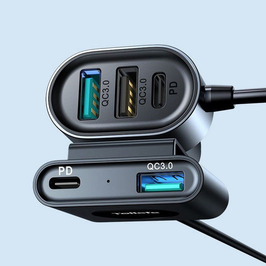Auto-Ladegerät Joyroom JR-CL05, 72W, 3A, 2 x USB-C - 3 x USB-A, Schwarz