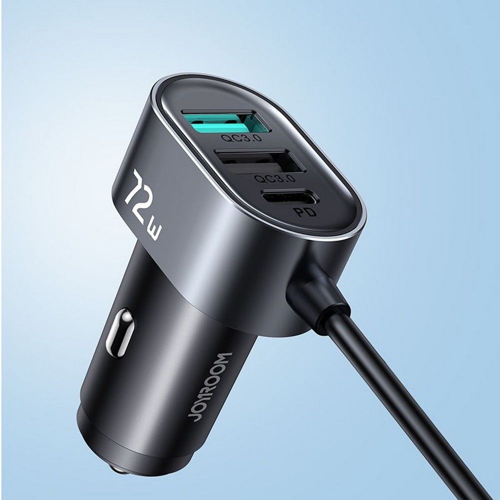 Auto-Ladegerät Joyroom JR-CL05, 72W, 3A, 2 x USB-C - 3 x USB-A, Schwarz