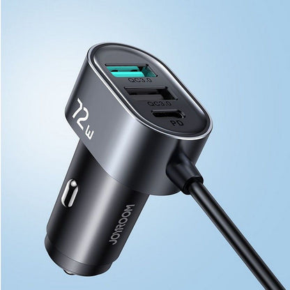 Auto-Ladegerät Joyroom JR-CL05, 72W, 3A, 2 x USB-C - 3 x USB-A, Schwarz