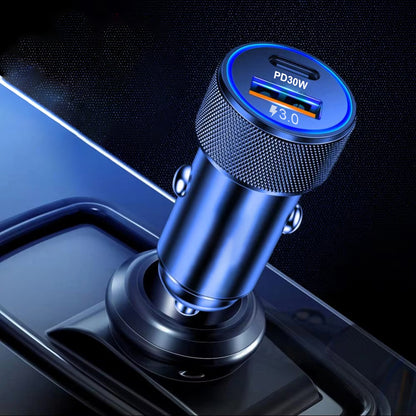 Chargeur Auto Techsuit C2 VoltDuo, 30W, 3A, 1 x USB-A - 1 x USB-C, Noir