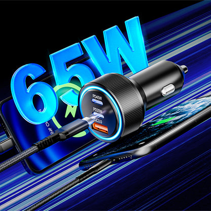 Chargeur Auto Techsuit C6 DriveBoost, 60W, 3A, 1 x USB-A - 2 x USB-C, Argenté