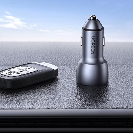 Chargeur de voiture UGREEN CD213, 36W, 3A, 2 x USB-A, Gris 