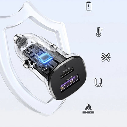 UGREEN EC305 Auto-Ladegerät, 30W, 3A, 1 x USB-A - 1 x USB-C, Schwarz