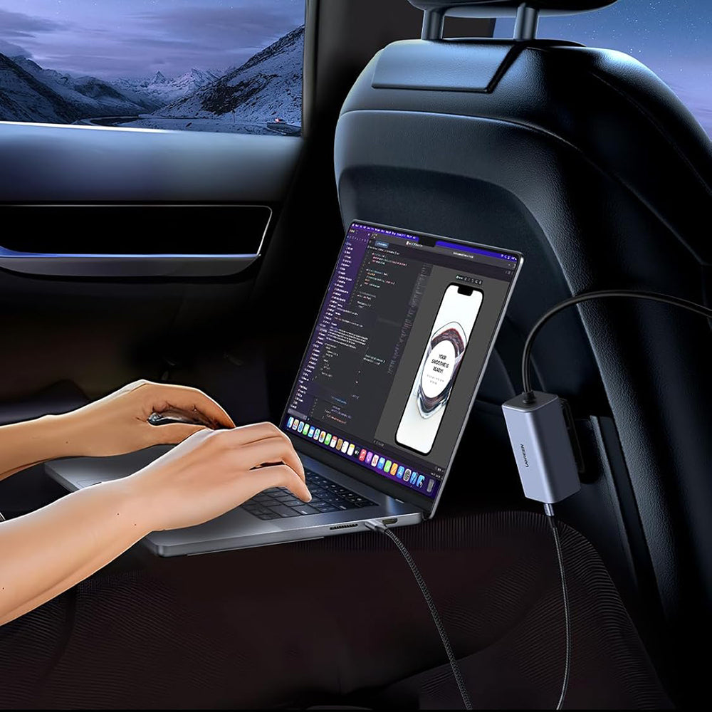 Chargeur de voiture UGREEN EC706, 150W, 5A, 1 x USB-A - 3 x USB-C, Noir