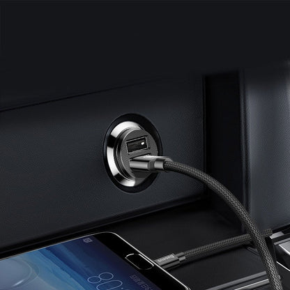 Autoladegerät Baseus Grain, 10W, 2,4A, 2 x USB-A, Schwarz CCALL-ML01