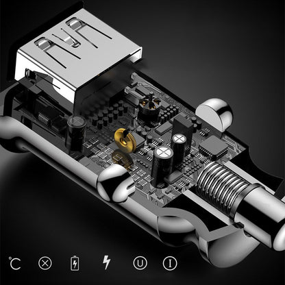 Autoladegerät Baseus Grain, 10W, 2,4A, 2 x USB-A, Schwarz CCALL-ML01