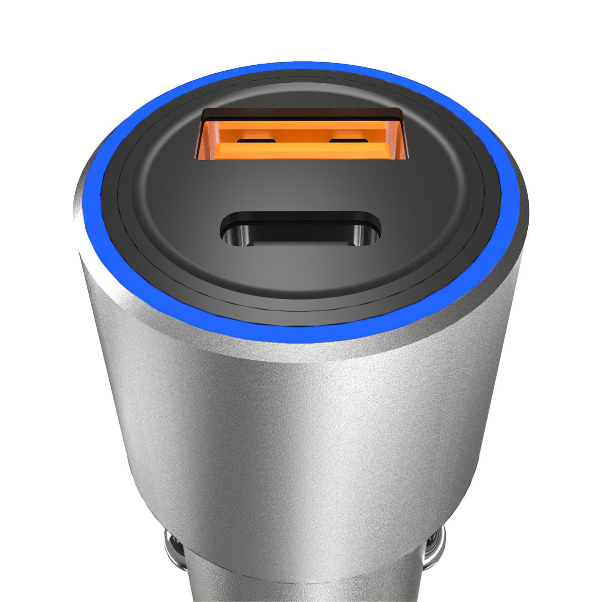 USB-Auto-Ladegerät Dudao R4PQ, 1 x USB - 1 x USB Typ-C, 22,5 W, Quick Charge - Power Delivery, Grau