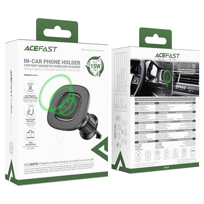 Chargeur Auto Sans Fil Acefast D46, 15W, 1.67A, Noir