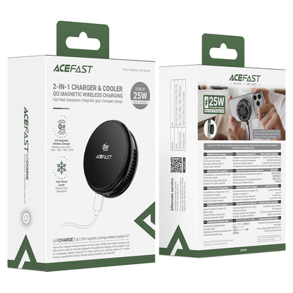 Acefast E47 2in1 Wireless Netzladegerät, 25W, Schwarz
