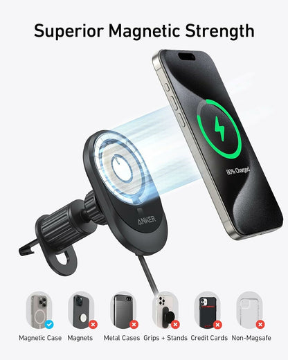 Anker MagGo Kfz-Wireless-Ladegerät, 15W, 1.67A, Schwarz B2932G11