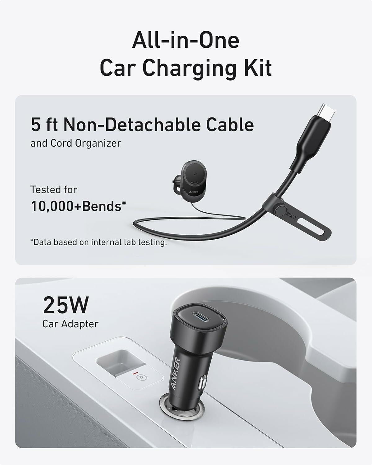 Anker MagGo Kfz-Wireless-Ladegerät, 15W, 1.67A, Schwarz B2932G11