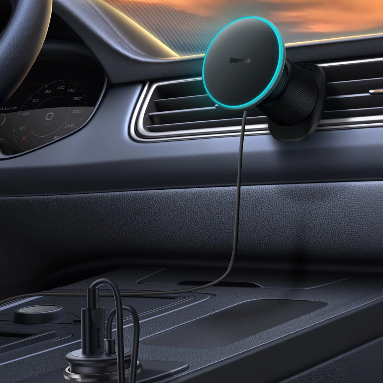Kfz-Ladegerät Wireless Baseus CW01, 15W, 1.67A, Schwarz C40141001111-00