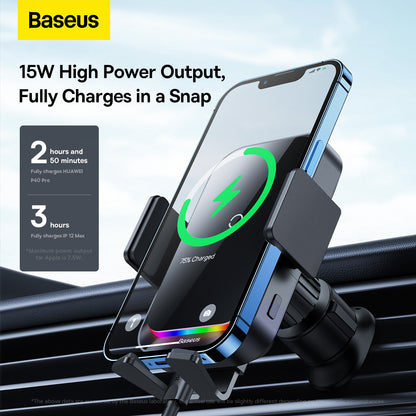 Kfz-Ladegerät Wireless Baseus Halo, 15W, 1.67A, Schwarz SUDD000001