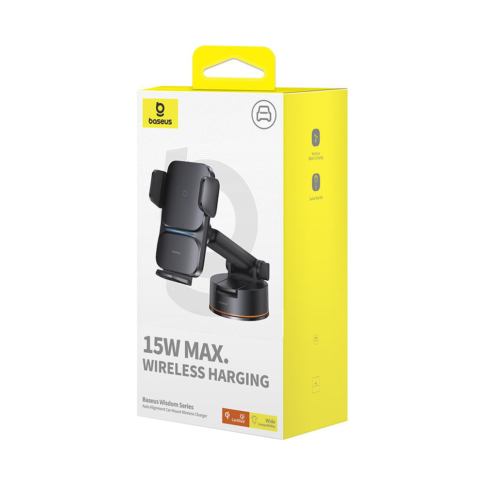 Chargeur Auto Sans Fil Baseus Wisdom Dash, 15W, 1.67A, Noir C40344901113-Z1