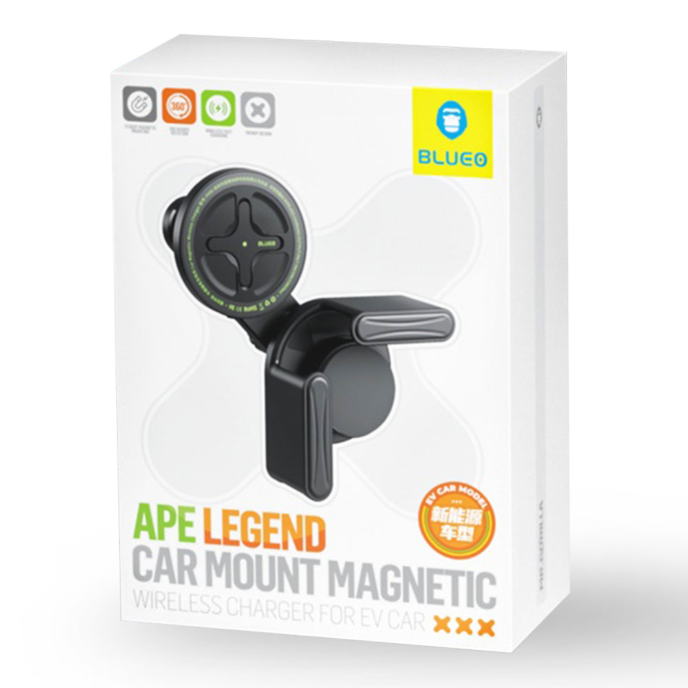 Kfz-Wireless-Ladegerät Blueo Ape Legend EV Car, 15W, 1.67A, Schwarz