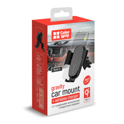 Kfz-Wireless-Ladegerät ColorWay CW-CHAW038Q, 15W, 1.67A, Schwarz