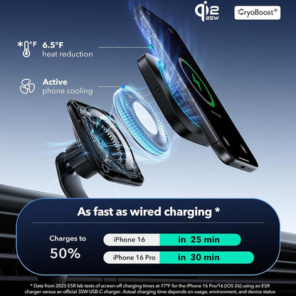 Chargeur Auto Sans Fil ESR, 25W, Noir