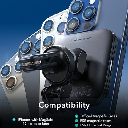 Kfz-Wireless-Ladegerät ESR HaloLock Vent, 15W, 1.67A, Schwarz