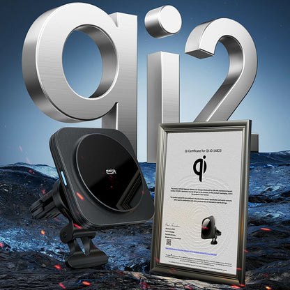 Kfz-Wireless-Ladegerät ESR HaloLock Vent, 15W, 1.67A, Schwarz