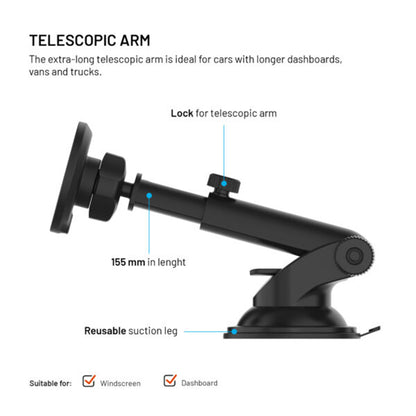 Kfz-Ladegerät Wireless Fixed MagRound 2 XL, 15W, 1.67A, Schwarz