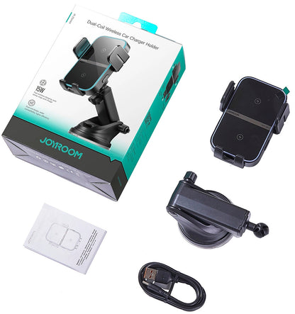Kfz-Wireless-Ladegerät Joyroom JR-ZS246s, 15W, 1.67A, Schwarz