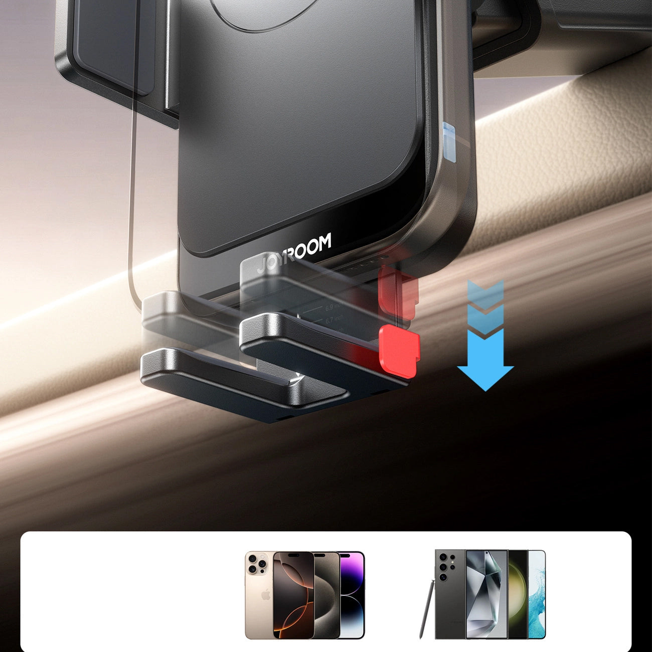 Chargeur Auto Sans Fil Joyroom JR-ZS241S, 15W, 1.67A, Noir