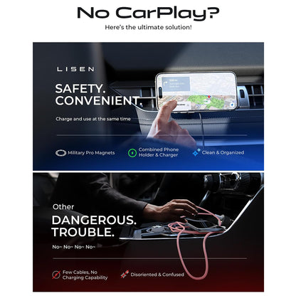 Chargeur Auto Sans Fil Lisen, 15W, 1.67A, Noir YL0223070007