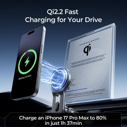Chargeur Auto Sans Fil Lisen W704 Pro, 25W, Noir YL0225090003