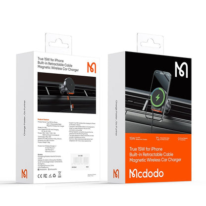 Chargeur Auto Sans Fil McDodo CH-3000, 15W, 1.67A, Noir