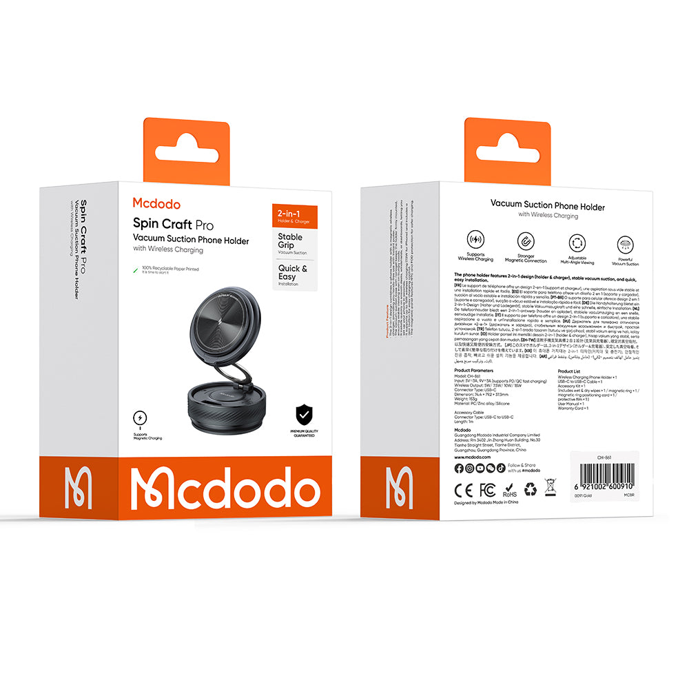 McDodo CH-8610 Wireless Auto-Ladegerät, 15W, 1,67A, Schwarz