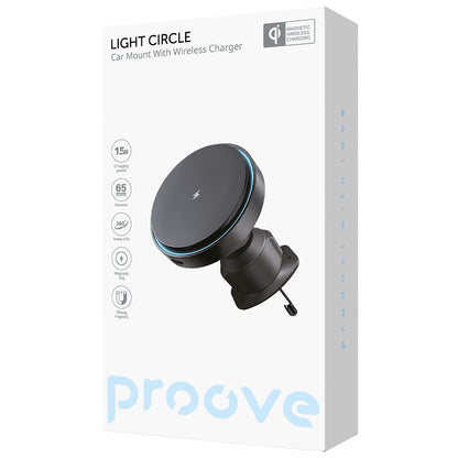 Auto Wireless Ladegerät Proove Light Circle, 15W, 1.67A, Schwarz WHLC15010001