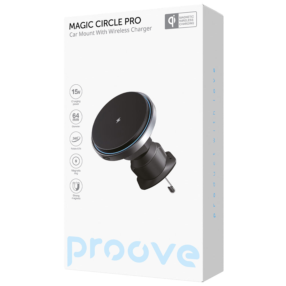 Auto Wireless Ladegerät Proove Magic Circle Pro, 15W, 1.67A, Schwarz WHMP15010001