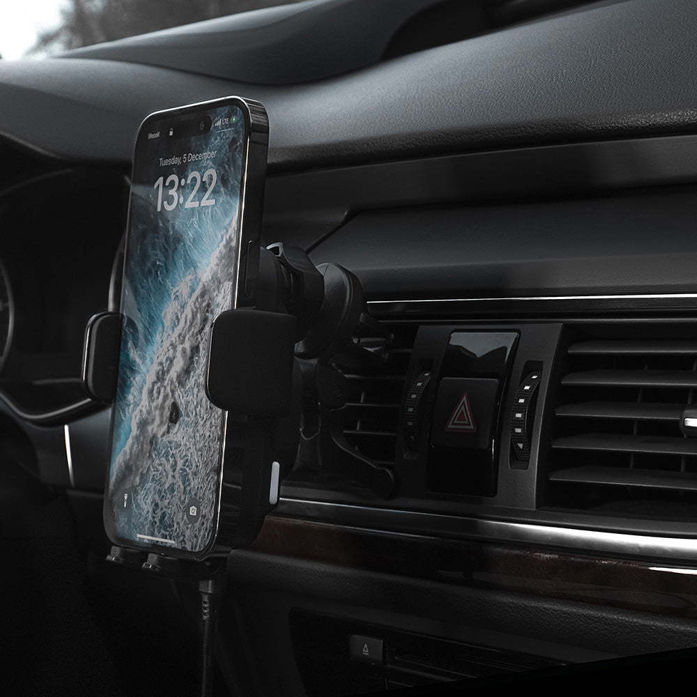 Proove Triple Clamp Wireless Car Charger, 15W, 1.67A, Black WHTC15010001