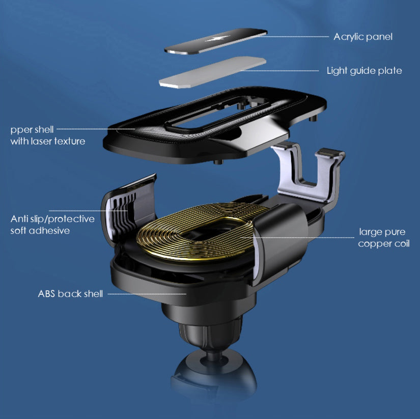 Kfz-Wireless-Ladegerät Sendem W33, 15W, 1.67A, Schwarz
