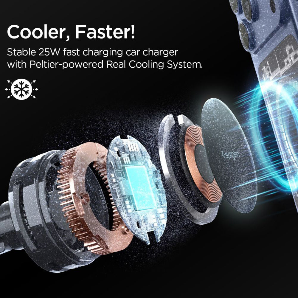 Kfz-Ladegerät Wireless Spigen Essential, 25W, 1.67A, Schwarz