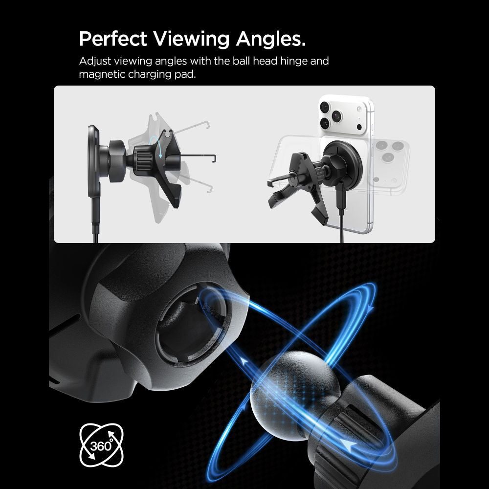 Chargeur Auto Sans Fil Spigen EV15MAQ Essential, 15W, 1.67A, Noir ACP10513