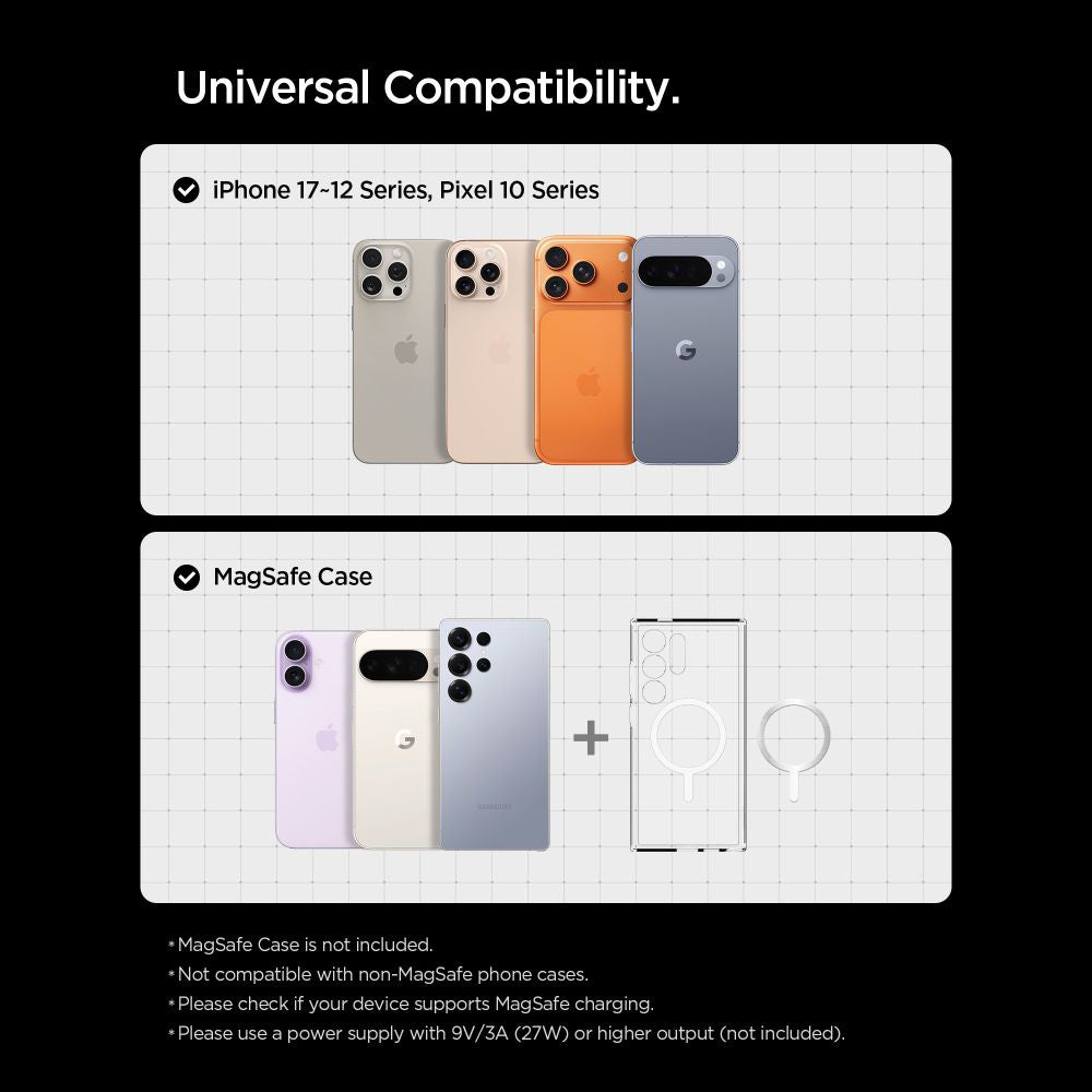 Chargeur Auto Sans Fil Spigen EV15MAQ Essential, 15W, 1.67A, Noir ACP10513