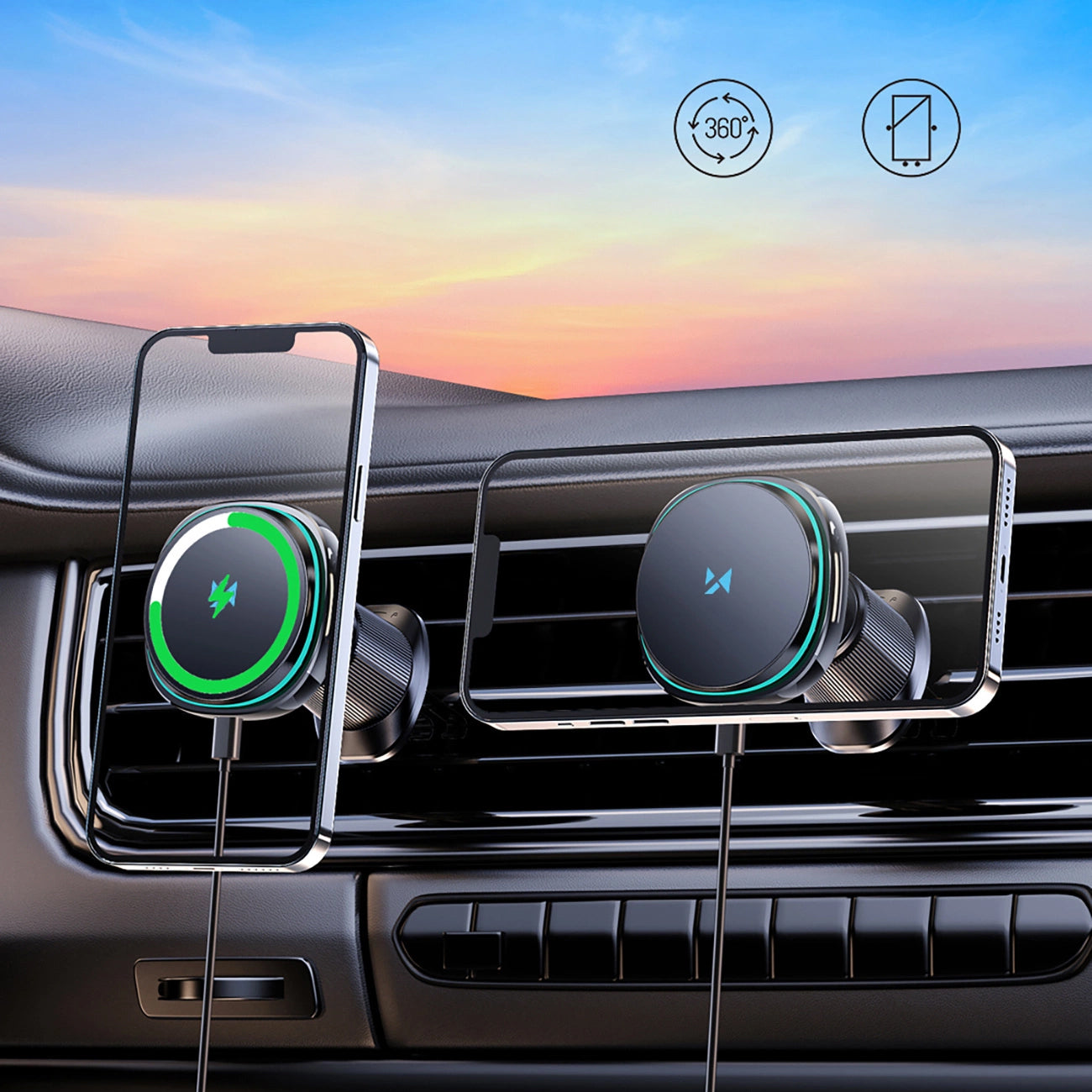 Kfz-Wireless-Ladegerät WZK WCT5-Q6S2Y, 15W, 1.67A, Schwarz